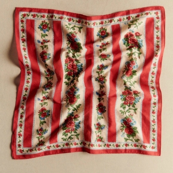 🇫🇷 Sézane Gaston Le Foulard Floral Striped Scarf - Picture 2 of 6